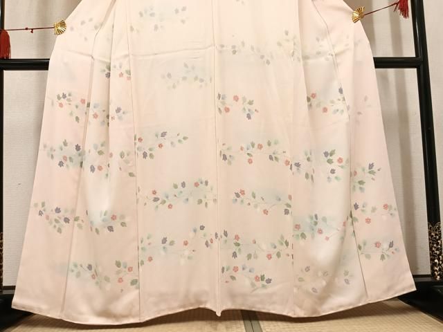 平和屋着物●訪問着　草花文　正絹　逸品　AABN8353ph