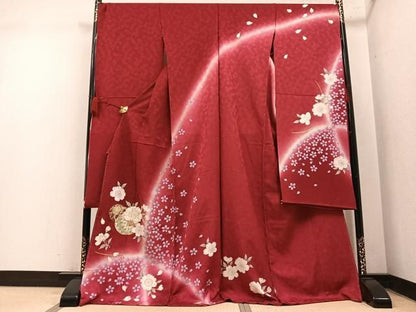 平和屋着物●豪華振袖　駒刺繍　花毬文　暈し染め　金彩　丹後ちりめん　仮絵羽　逸品　未使用　AABN8355ph