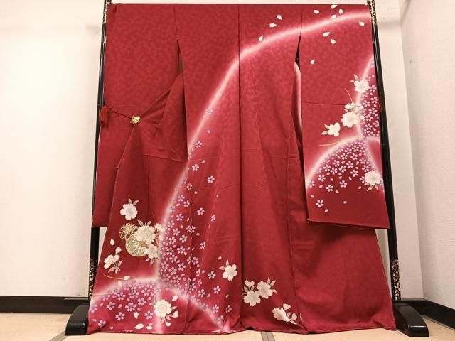 平和屋着物●豪華振袖　駒刺繍　花毬文　暈し染め　金彩　丹後ちりめん　仮絵羽　逸品　未使用　AABN8355ph
