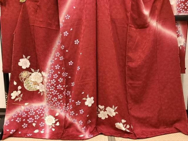 平和屋着物●豪華振袖　駒刺繍　花毬文　暈し染め　金彩　丹後ちりめん　仮絵羽　逸品　未使用　AABN8355ph