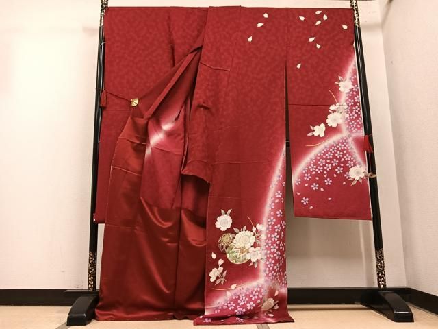 平和屋着物●豪華振袖　駒刺繍　花毬文　暈し染め　金彩　丹後ちりめん　仮絵羽　逸品　未使用　AABN8355ph