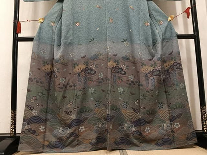 平和屋着物●訪問着　作家物　浜松花文　暈し染め　正絹　逸品　AABN8356ph