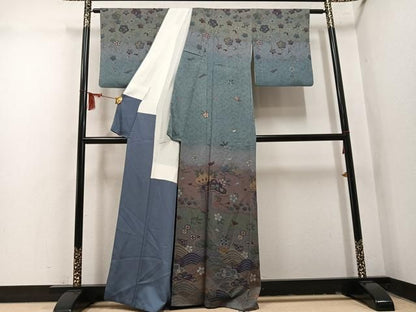 平和屋着物●訪問着　作家物　浜松花文　暈し染め　正絹　逸品　AABN8356ph