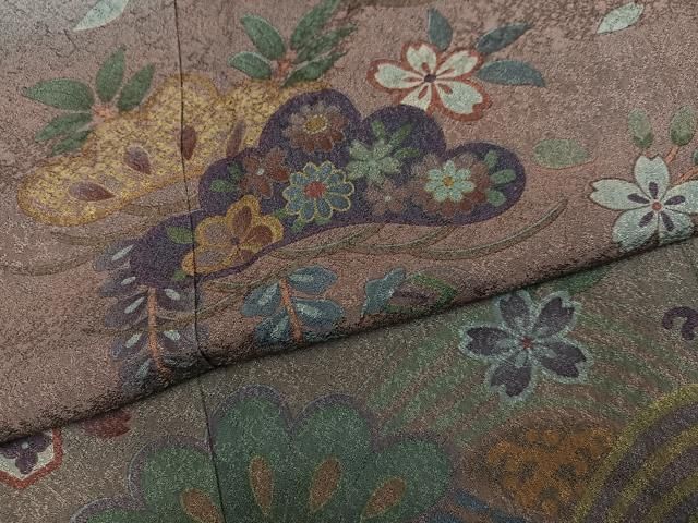 平和屋着物●訪問着　作家物　浜松花文　暈し染め　正絹　逸品　AABN8356ph