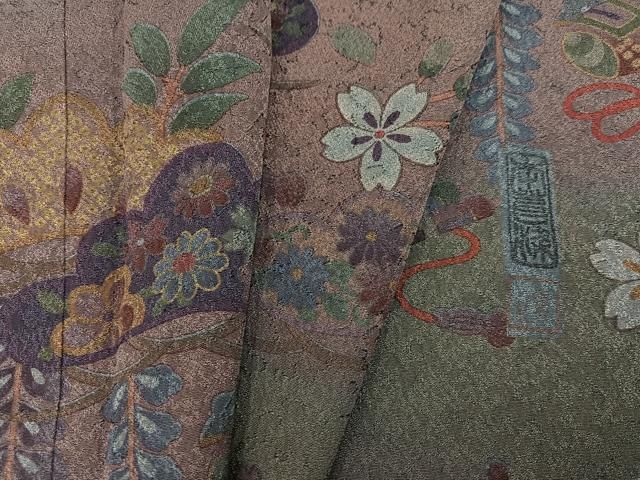 平和屋着物●訪問着　作家物　浜松花文　暈し染め　正絹　逸品　AABN8356ph