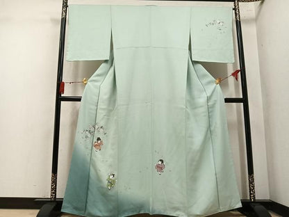 平和屋着物●日本画家　濡れ描き友禅作家　高橋峰陵　訪問着　童子　さが美扱い　正絹　逸品　未使用　AABN8359ph