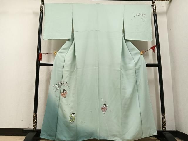 平和屋着物●日本画家　濡れ描き友禅作家　高橋峰陵　訪問着　童子　さが美扱い　正絹　逸品　未使用　AABN8359ph