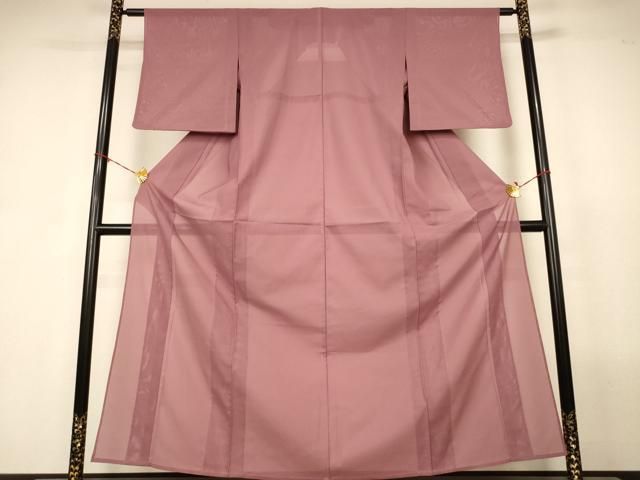 平和屋着物＊夏物　色無地　絽　蘇芳香色　洗える着物　AABN8491jd
