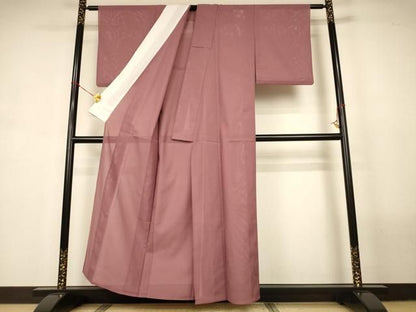 平和屋着物＊夏物　色無地　絽　蘇芳香色　洗える着物　AABN8491jd