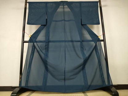 平和屋着物＊夏物　色無地　絽　褐返色　洗える着物　AABN8493jd