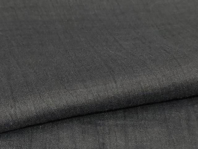 平和屋着物＊夏物　本場小千谷ちぢみ　羊羹色　麻　逸品　AABN8496jd