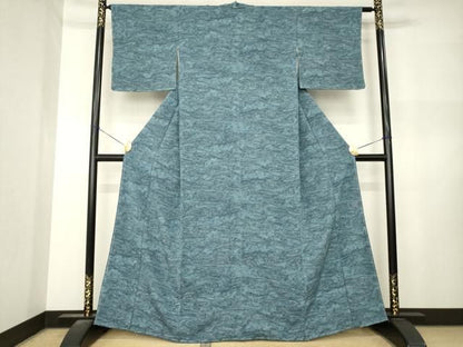 平和屋着物●上質な小紋　墨流し文様　正絹　逸品　AABN8724ck