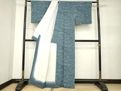 平和屋着物●上質な小紋　墨流し文様　正絹　逸品　AABN8724ck