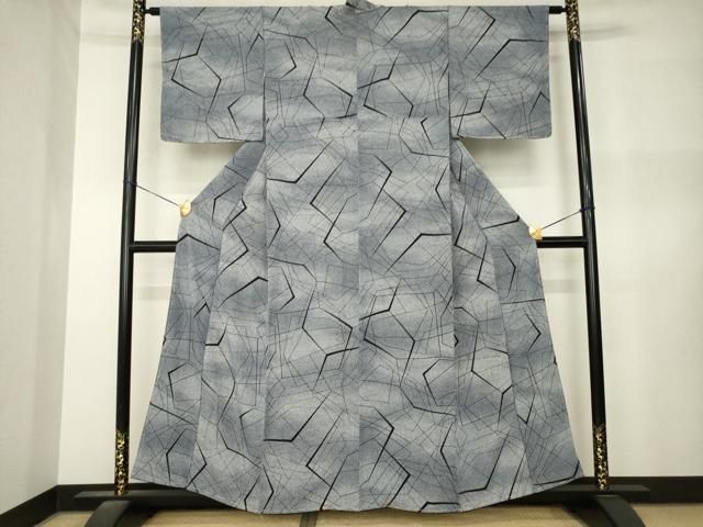 平和屋着物●上質な小紋　割付き文　正絹　逸品　AABN8725ck