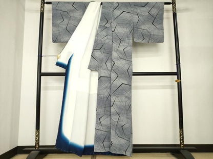 平和屋着物●上質な小紋　割付き文　正絹　逸品　AABN8725ck