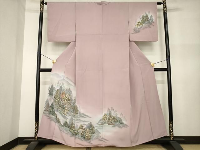 平和屋着物●訪問着　風景文　金彩　正絹　逸品　AABN8726ck