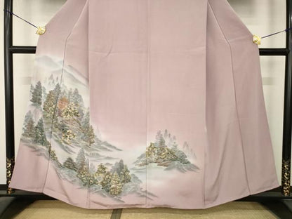 平和屋着物●訪問着　風景文　金彩　正絹　逸品　AABN8726ck