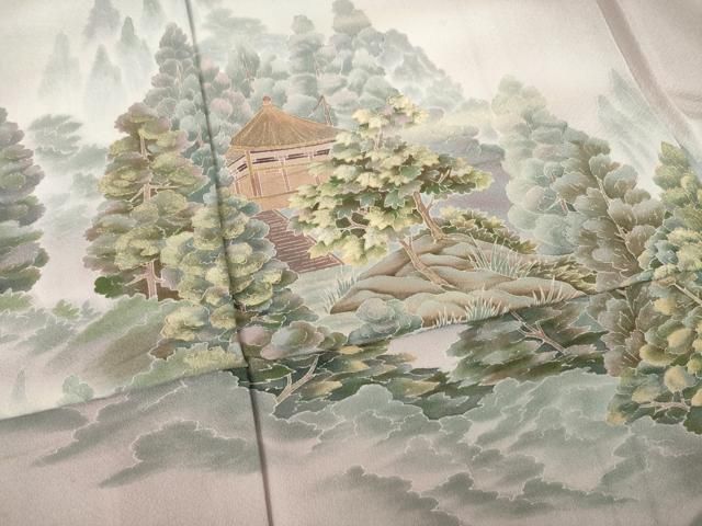 平和屋着物●訪問着　風景文　金彩　正絹　逸品　AABN8726ck