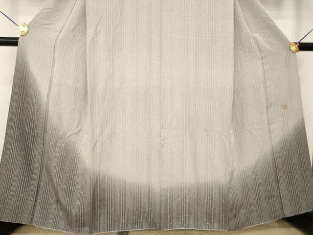 平和屋着物●訪問着　作家物　竹縞　暈し染め　ますいわ屋扱い　正絹　逸品　AABN8727ck