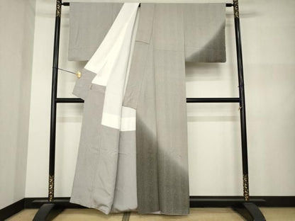 平和屋着物●訪問着　作家物　竹縞　暈し染め　ますいわ屋扱い　正絹　逸品　AABN8727ck