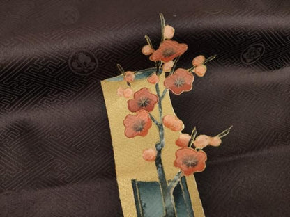 平和屋着物●訪問着　竹取枝花文　金彩　正絹　逸品　AABN8729ck