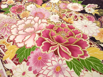 平和屋着物●豪華振袖　蔓帯花文　金銀糸　金彩　銀通し地　ロング丈　正絹　逸品　AABN8730ck