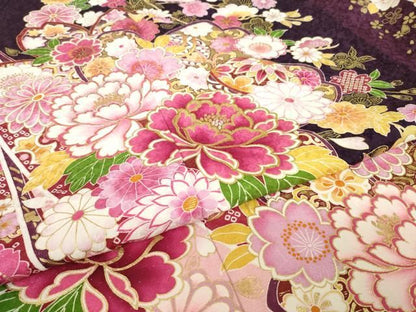 平和屋着物●豪華振袖　蔓帯花文　金銀糸　金彩　銀通し地　ロング丈　正絹　逸品　AABN8730ck