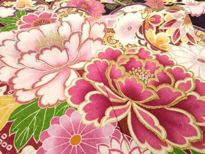 平和屋着物●豪華振袖　蔓帯花文　金銀糸　金彩　銀通し地　ロング丈　正絹　逸品　AABN8730ck