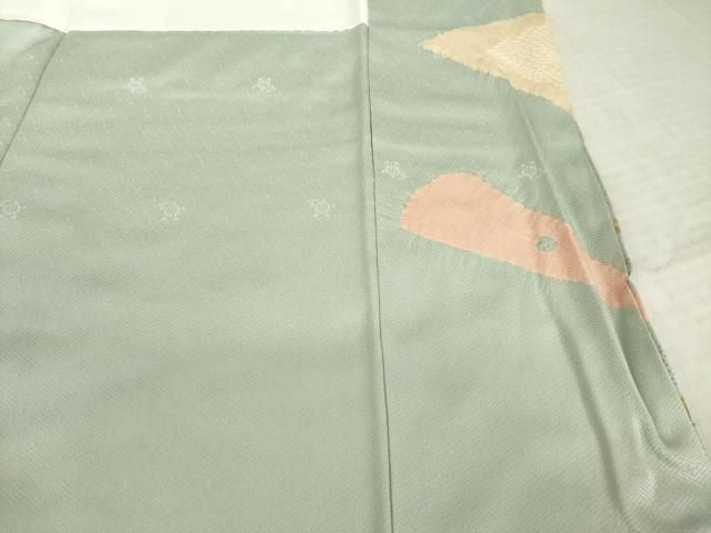 平和屋着物●訪問着　絞り　流水花文　金彩　正絹　逸品　AABN8731ck