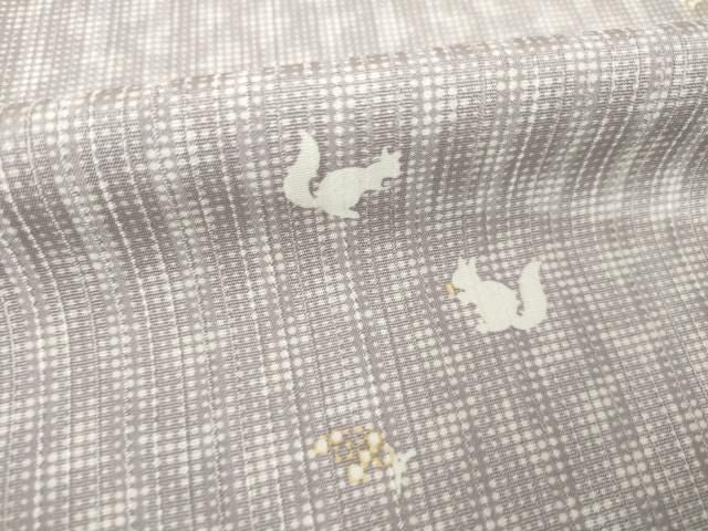 平和屋着物●上質な小紋　リス　金彩　正絹　逸品　AABN8732ck