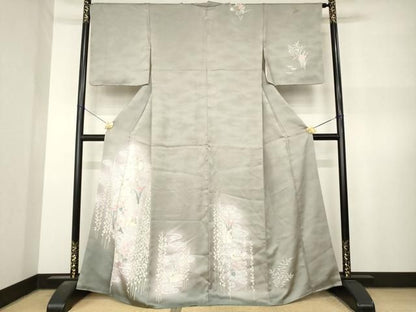 平和屋着物●訪問着　刺繍　鴛鴦流水文　暈し染め　金糸　金彩　正絹　逸品　AABN8733ck