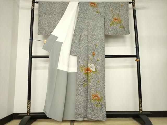 平和屋着物●訪問着　舞花文　たたき染め　正絹　逸品　AABN8735ck