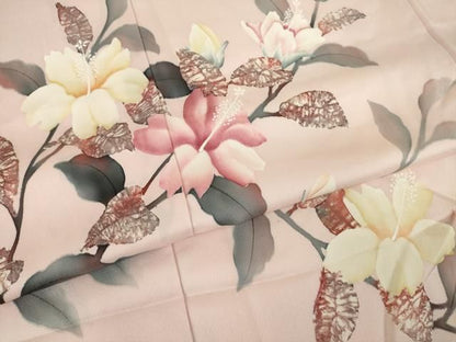 平和屋着物●訪問着　手描き　枝花文　正絹　逸品　AABN8743ck