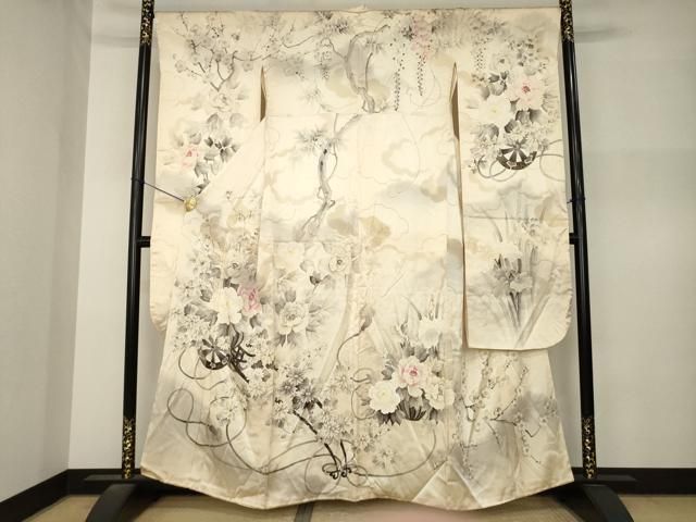 平和屋着物●豪華振袖　作家物　手描き　花車文　金彩　正絹　逸品　AABN8744ck