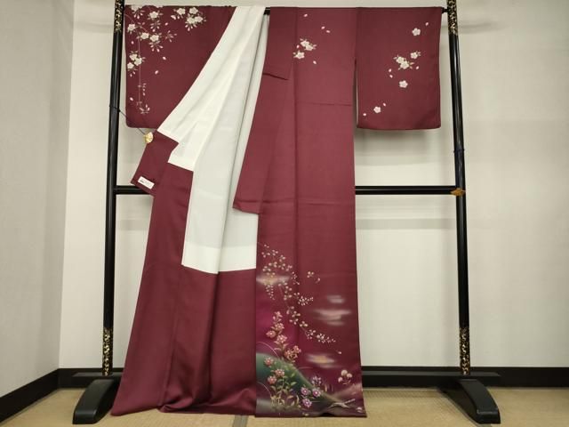 平和屋着物●訪問着　楽器花文　暈し染め　やまと誂製　ロング丈　正絹　逸品　AABN8749ck