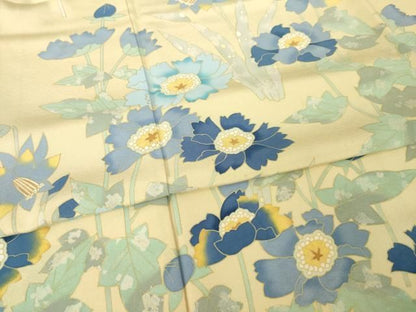 平和屋着物●京友禅作家　高瀬川美紀　訪問着　草花文　正絹　逸品　AABN8769ck