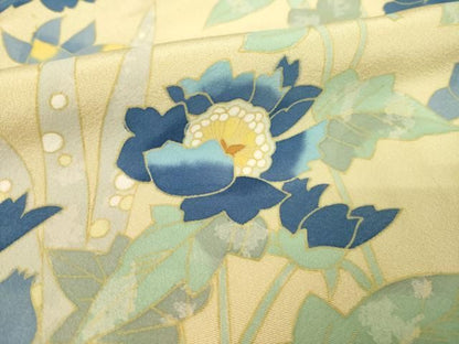 平和屋着物●京友禅作家　高瀬川美紀　訪問着　草花文　正絹　逸品　AABN8769ck