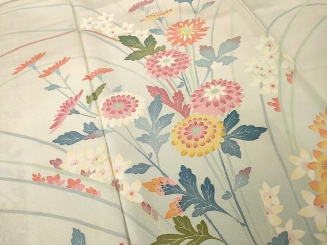 平和屋着物●本加賀友禅作家　押田正義　訪問着　松竹梅草花文　暈し染め　正絹　逸品　AABN8771ck