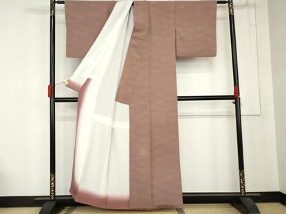 平和屋着物●上質な小紋　霞文　暈し染め　正絹　逸品　AABN9165cs