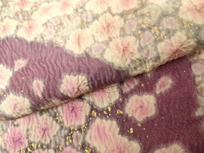 平和屋着物●豪華振袖　絞り　舞花文　金彩　金通し地　正絹　逸品　AABN9169cs