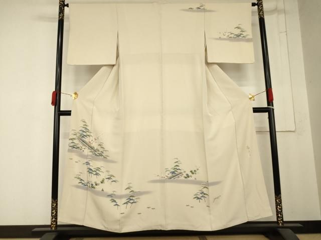 平和屋着物●京友禅の人間国宝　上野為二　訪問着　松竹梅風景文　暈し染め　正絹　逸品　AABN9172cs