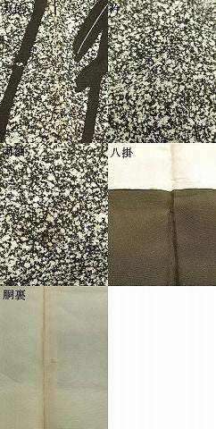 平和屋着物●石川県指定無形文化財 牛首紬 白山工房 手織 日本工芸会正会員 京友禅作家 清水光美 訪問着 笹竹文 たたき染 逸品 AABN9340fy