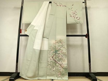 平和屋着物●訪問着　友禅　作家物　松竹梅　暈し染め　正絹　逸品　AABN9342fy