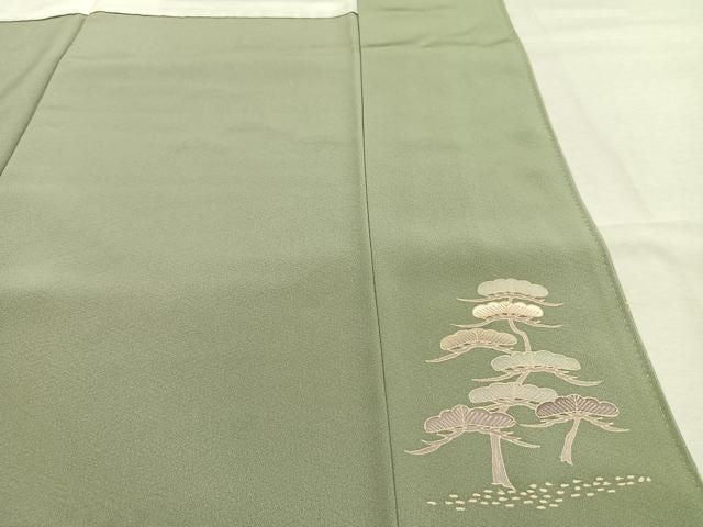 平和屋着物●訪問着　作家物　刺繍　飛鳥人物松文　暈し染め　金糸　金彩　正絹　逸品　未使用　AABN9347fy