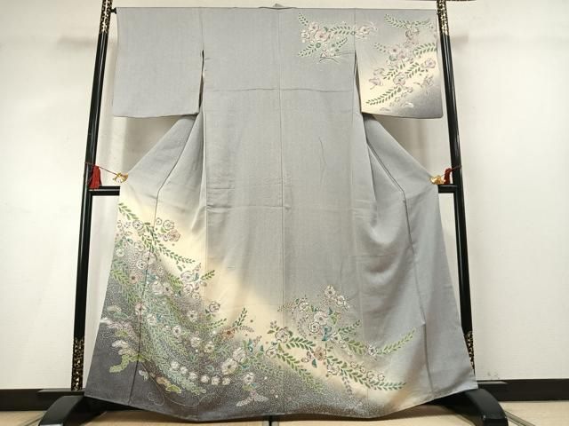 平和屋着物●訪問着　絞り　辻が花　暈し染め　金彩　正絹　逸品　AABN9350fy