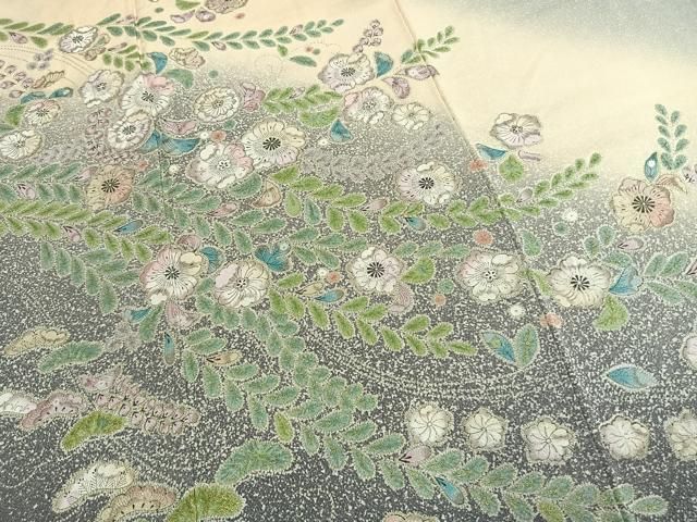 平和屋着物●訪問着　絞り　辻が花　暈し染め　金彩　正絹　逸品　AABN9350fy