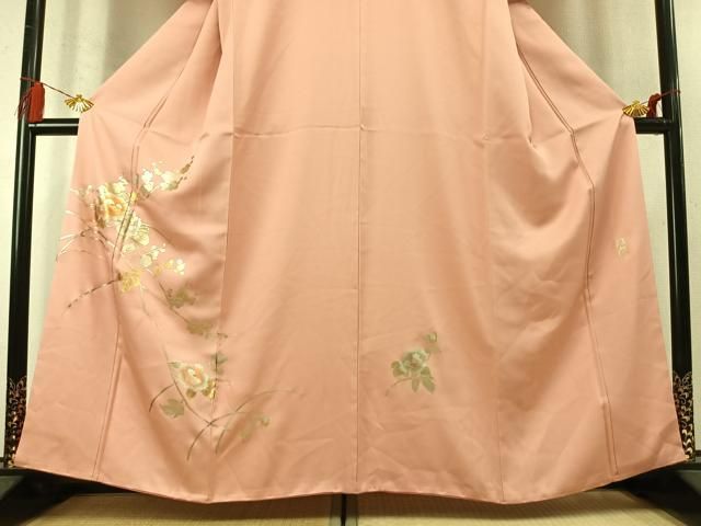 平和屋着物●金彩友禅　卓越技能者・名工・和田光正　訪問着　枝梅花文　金銀彩　正絹　逸品　AABN9356fy