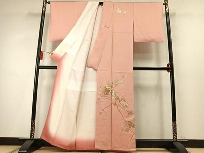 平和屋着物●金彩友禅　卓越技能者・名工・和田光正　訪問着　枝梅花文　金銀彩　正絹　逸品　AABN9356fy
