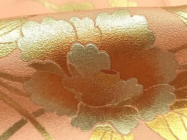 平和屋着物●金彩友禅　卓越技能者・名工・和田光正　訪問着　枝梅花文　金銀彩　正絹　逸品　AABN9356fy