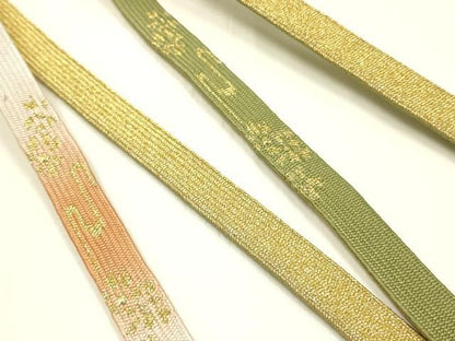 平和屋本店●和装小物　帯締め・帯揚げセット　高麗組 綾出し　源氏香　金銀糸　暈し染め　丹後ちりめん　正絹　逸品　未使用　AABN9818ay